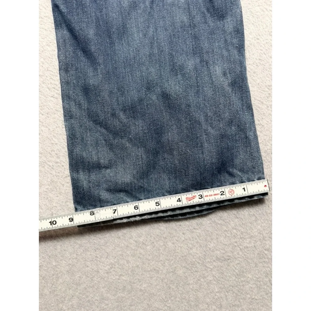 Ecko Unltd Mens Blue Denim Jeans Straight Relaxed Fit Streetwear Size 34x31